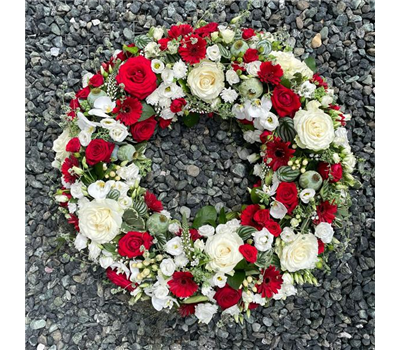 Trauerkranz rot-weiß Trauerkranz rot-weiß