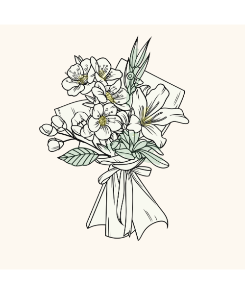 Überraschungsstrauß Weiß Grün